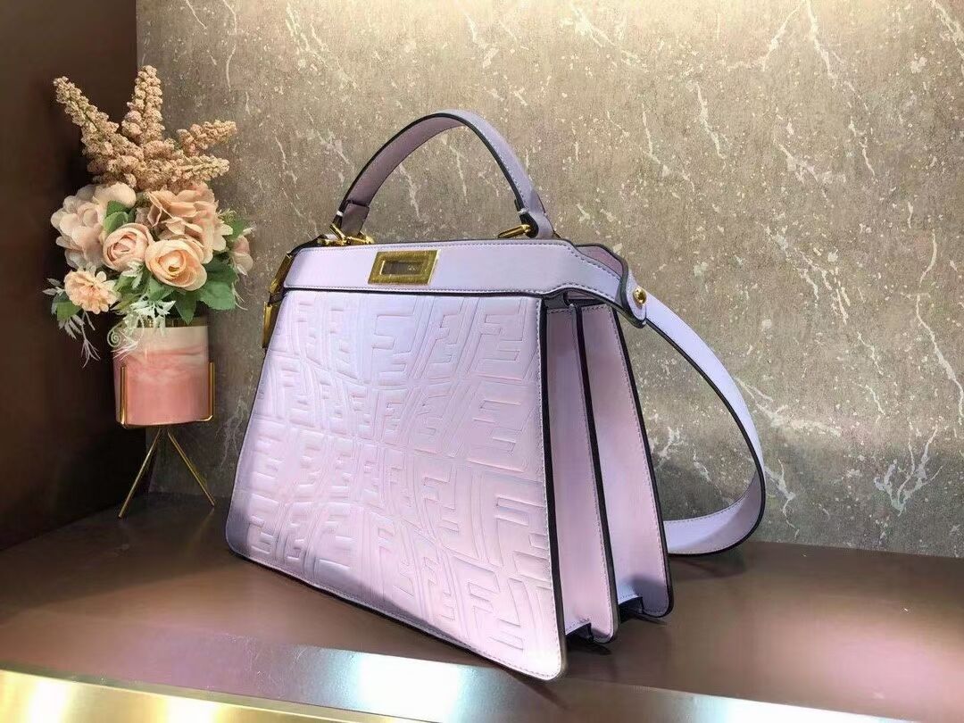 FENDI PEEKABOO ICONIC ESSENTIALLY leather bag F1519 Lavender 