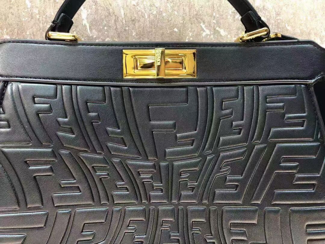 FENDI PEEKABOO ICONIC ESSENTIALLY leather bag F1519 black