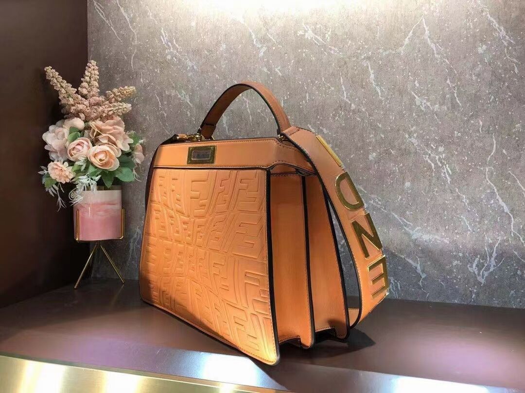 FENDI PEEKABOO ICONIC ESSENTIALLY leather bag F1519 orange