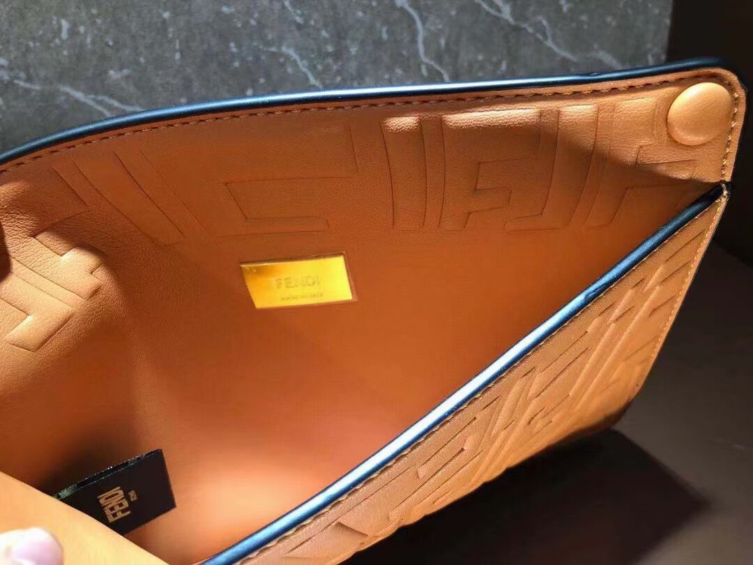 FENDI PEEKABOO ICONIC ESSENTIALLY leather bag F1519 orange