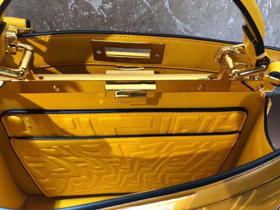 FENDI PEEKABOO ICONIC ESSENTIALLY leather bag F1519 yellow 