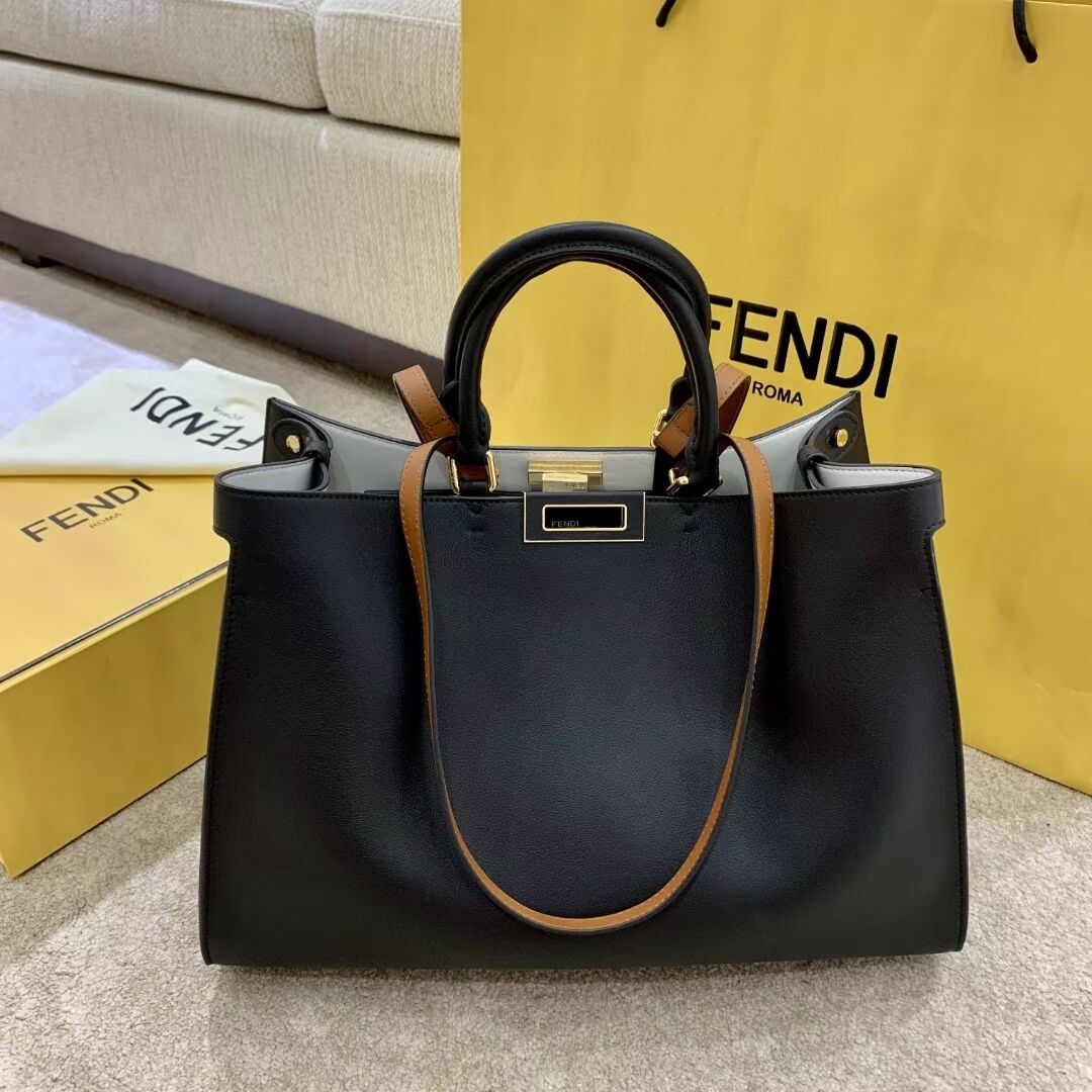 FENDI PEEKABOO X-TOTE leather bag F1527 black