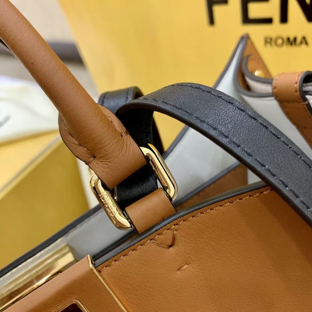 FENDI PEEKABOO X-TOTE leather bag F1527 brown