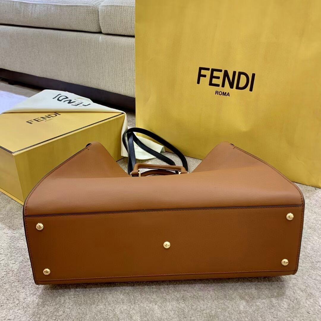 FENDI PEEKABOO X-TOTE leather bag F1527 brown