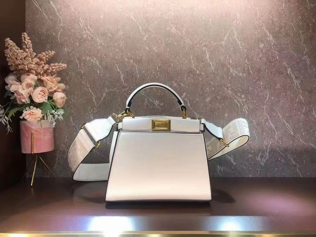 FENDI PEEKABOO ISEEU SMALL leather bag F1615 white