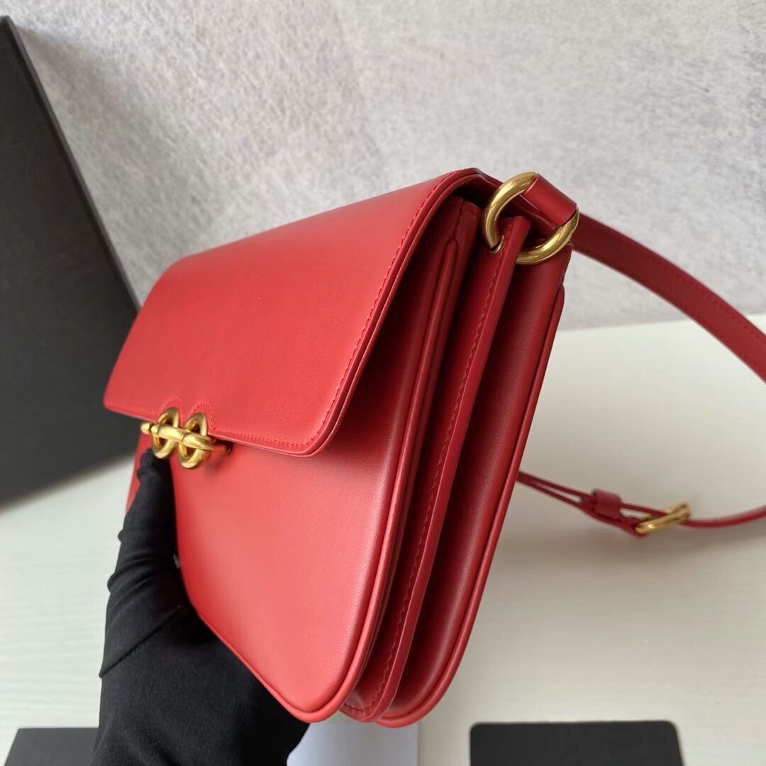 YSL LE MAILLON SATCHEL IN SMOOTH LEATHER 6497952 red