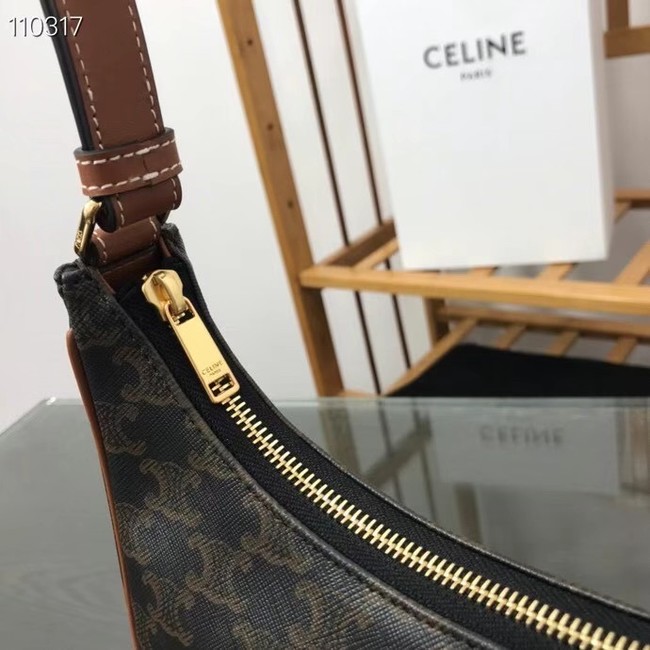 Celine AVA BAG IN TRIOMPHE CANVAS AND CALFSKIN 193952 black