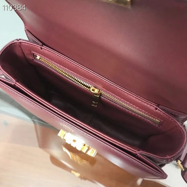 Celine TEEN TRIOMPHE BAG IN SHINY CALFSKIN MINERAL 188423 Burgundy