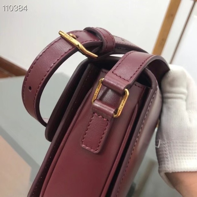 Celine TEEN TRIOMPHE BAG IN SHINY CALFSKIN MINERAL 188423 Burgundy