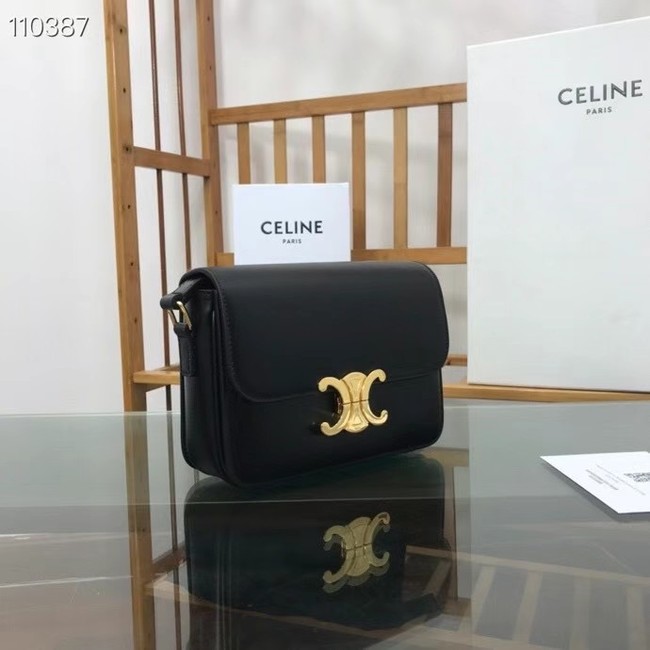 Celine TEEN TRIOMPHE BAG IN SHINY CALFSKIN MINERAL 188423 black
