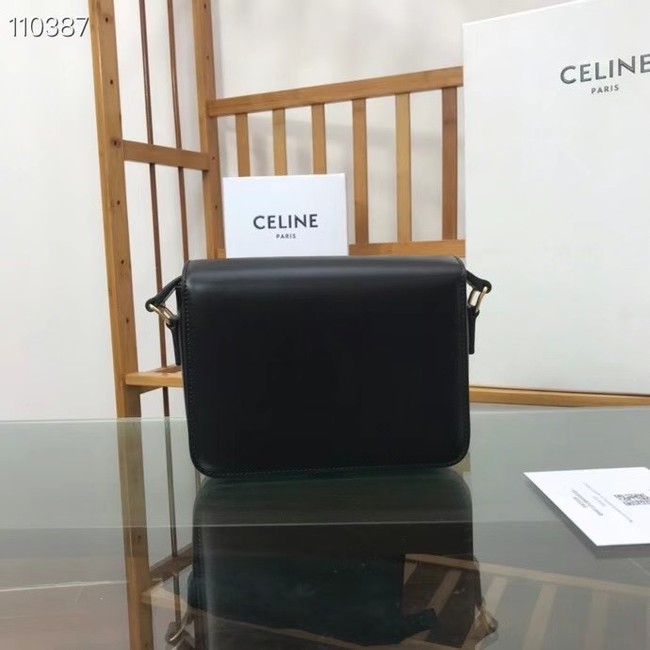 Celine TEEN TRIOMPHE BAG IN SHINY CALFSKIN MINERAL 188423 black