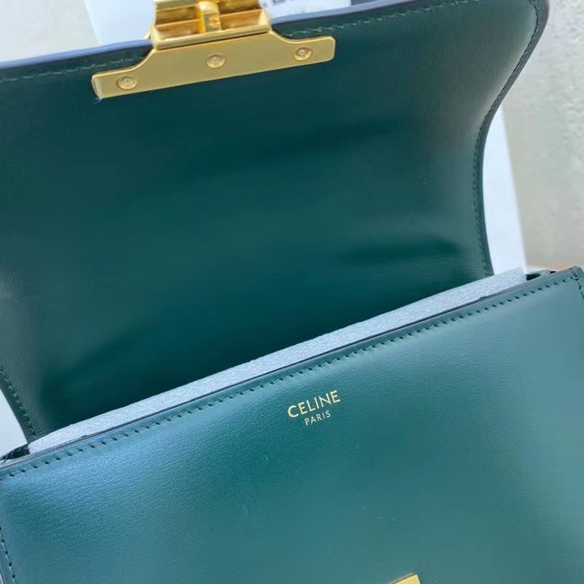 Celine TEEN TRIOMPHE BAG IN SHINY CALFSKIN MINERAL 188423 blackish green