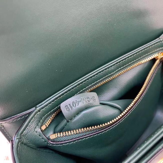 Celine TEEN TRIOMPHE BAG IN SHINY CALFSKIN MINERAL 188423 blackish green