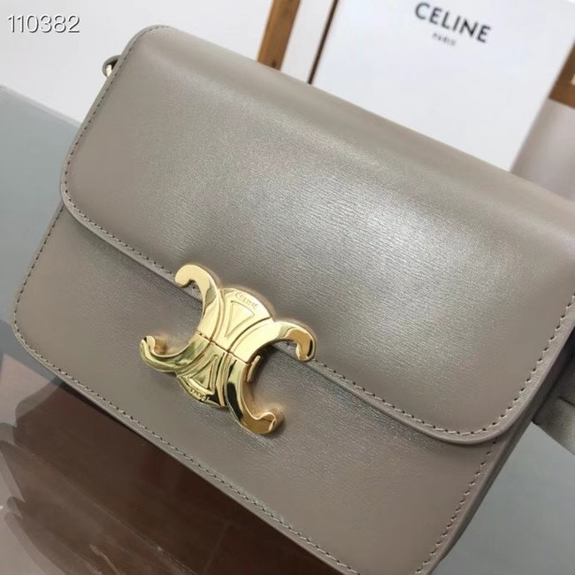 Celine TEEN TRIOMPHE BAG IN SHINY CALFSKIN MINERAL 188423 grey