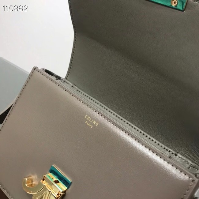 Celine TEEN TRIOMPHE BAG IN SHINY CALFSKIN MINERAL 188423 grey