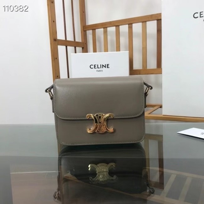 Celine TEEN TRIOMPHE BAG IN SHINY CALFSKIN MINERAL 188423 grey