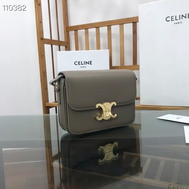 Celine TEEN TRIOMPHE BAG IN SHINY CALFSKIN MINERAL 188423 grey
