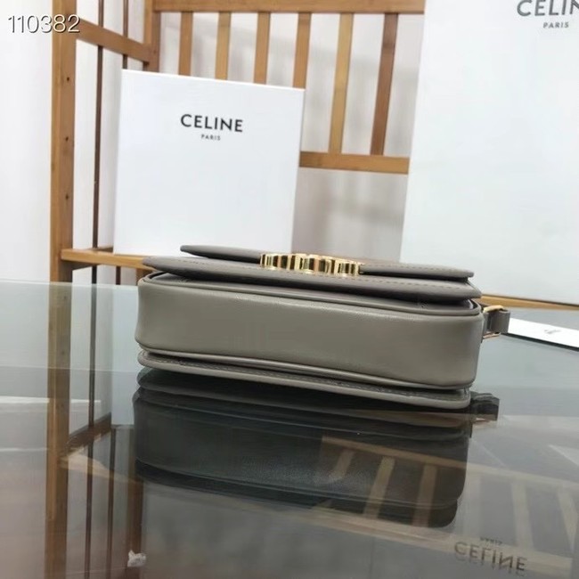 Celine TEEN TRIOMPHE BAG IN SHINY CALFSKIN MINERAL 188423 grey