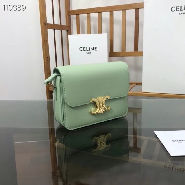 Celine TEEN TRIOMPHE BAG IN SHINY CALFSKIN MINERAL 188423 light green