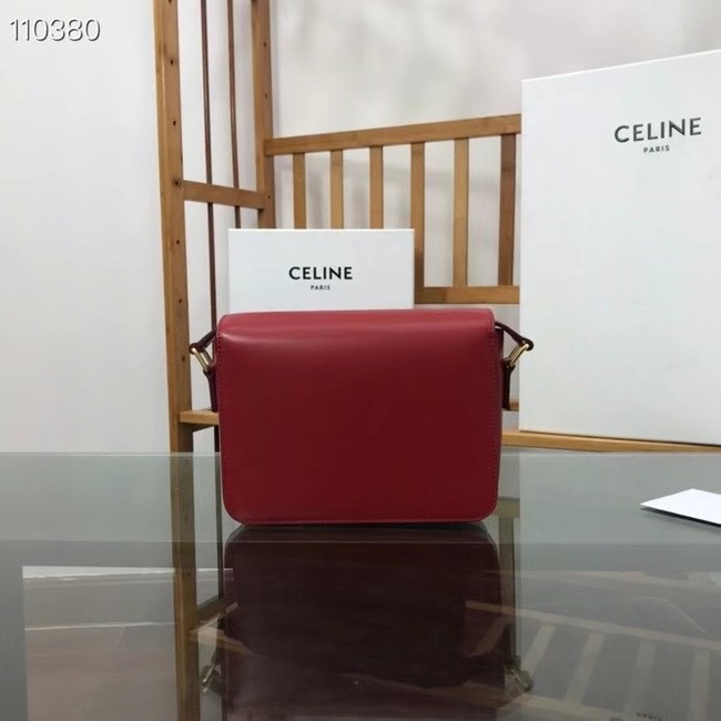 Celine TEEN TRIOMPHE BAG IN SHINY CALFSKIN MINERAL 188423 red