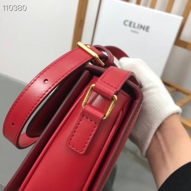 Celine TEEN TRIOMPHE BAG IN SHINY CALFSKIN MINERAL 188423 red
