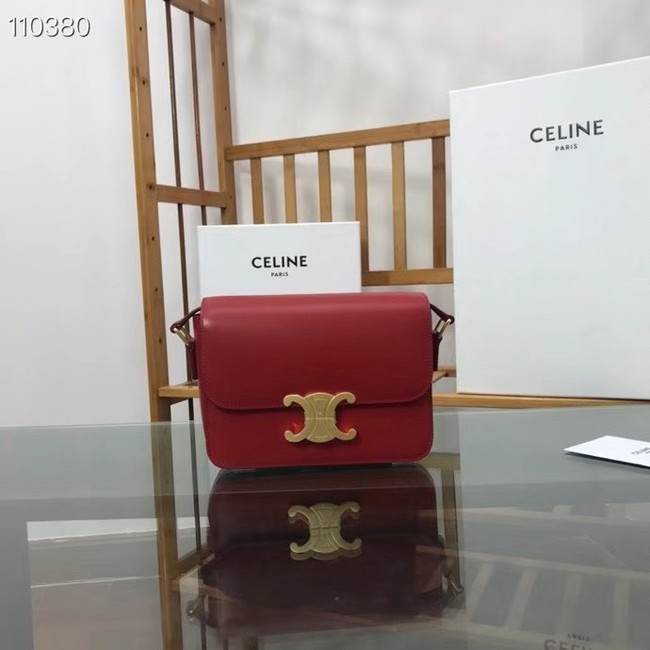 Celine TEEN TRIOMPHE BAG IN SHINY CALFSKIN MINERAL 188423 red