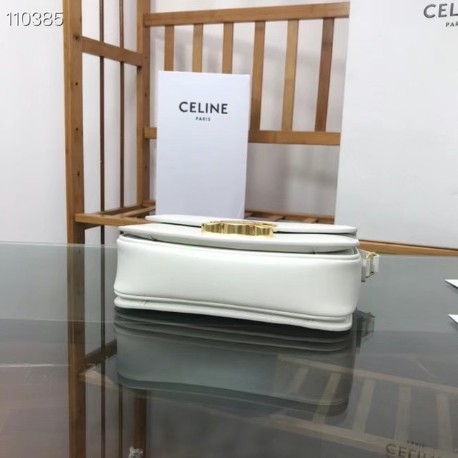 Celine TEEN TRIOMPHE BAG IN SHINY CALFSKIN MINERAL 188423 white