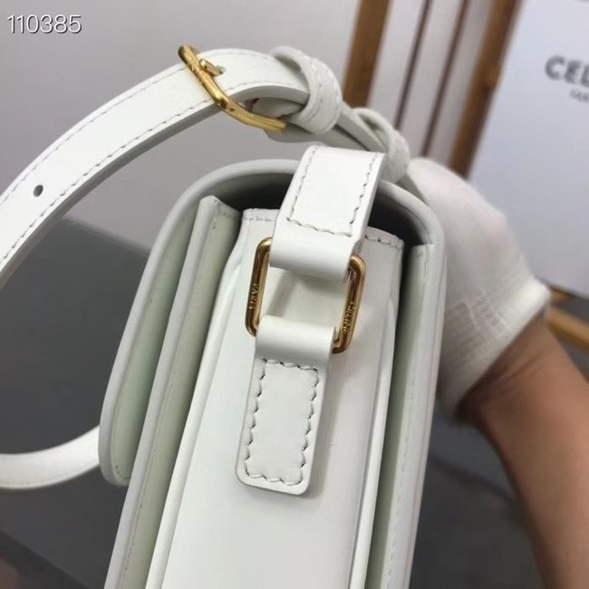 Celine TEEN TRIOMPHE BAG IN SHINY CALFSKIN MINERAL 188423 white