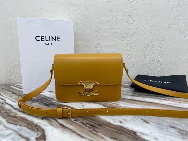 Celine TEEN TRIOMPHE BAG IN SHINY CALFSKIN MINERAL 188423 yellow