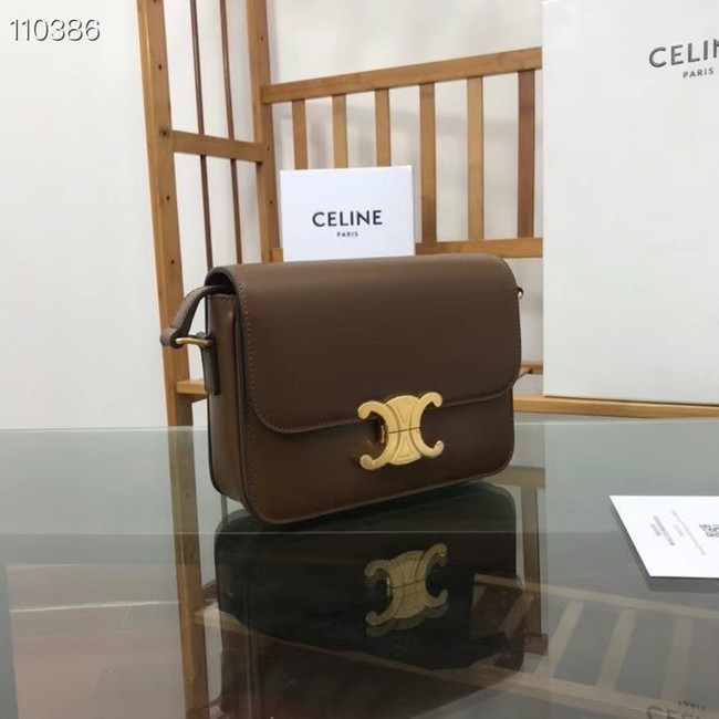 Celine TEEN TRIOMPHE BAG IN SHINY CALFSKIN MINERAL 188423 Khaki