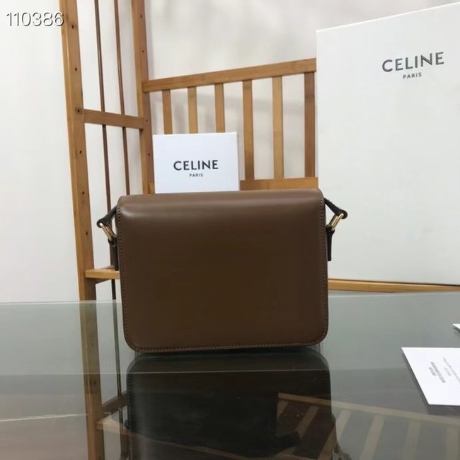 Celine TEEN TRIOMPHE BAG IN SHINY CALFSKIN MINERAL 188423 Khaki