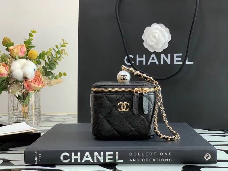 Chanel Original Caviar Leather Cosmetic Bag AP2195 Black