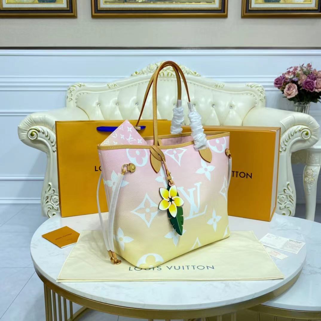 Louis Vuitton NEVERFULL MM M45680 Pink & Yellow