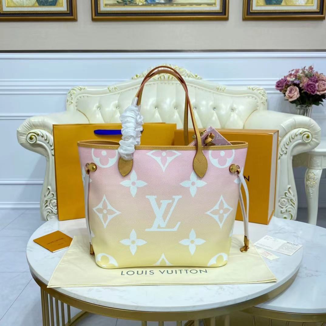 Louis Vuitton NEVERFULL MM M45680 Pink & Yellow