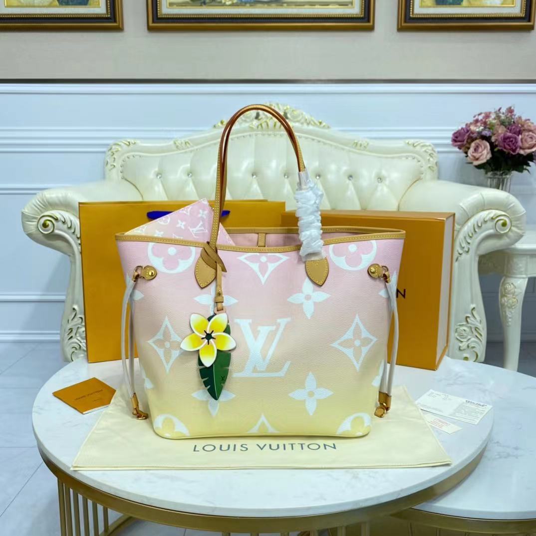 Louis Vuitton NEVERFULL MM M45680 Pink & Yellow