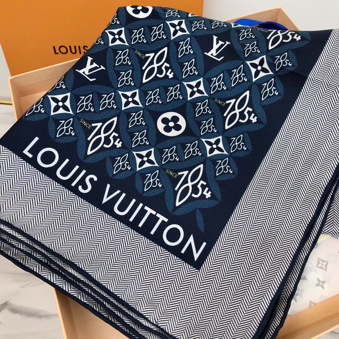 Louis Vuitton Silk Scarf M76781 Dark Blue