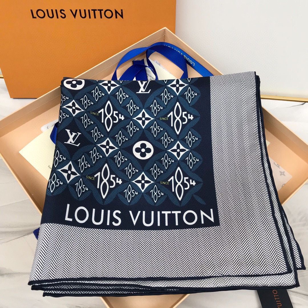 Louis Vuitton Silk Scarf M76781 Dark Blue