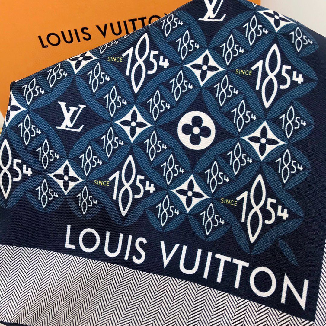 Louis Vuitton Silk Scarf M76781 Dark Blue