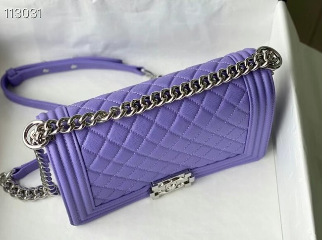 Chanel Le Boy Flap Shoulder Bag Original Leather A67086 purple