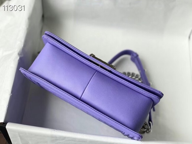 Chanel Le Boy Flap Shoulder Bag Original Leather A67086 purple