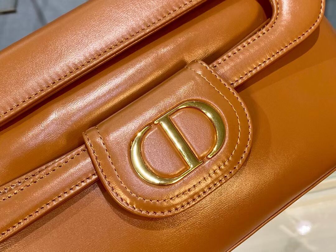 DIOR MEDIUM DIORDOUBLE BAG Gradient Calfskin M8641U Cognac-Colored Smooth