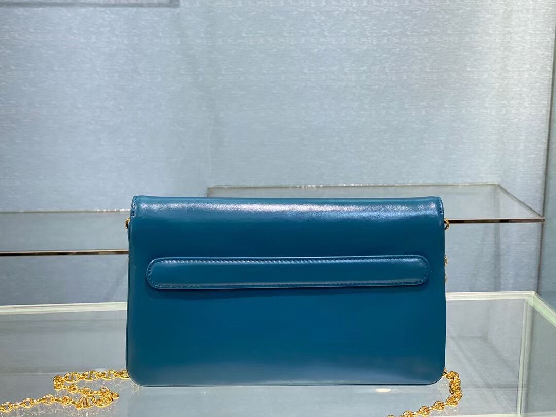 DIOR MEDIUM DIORDOUBLE BAG Gradient Calfskin M8641U Deep Ocean Blue Smooth