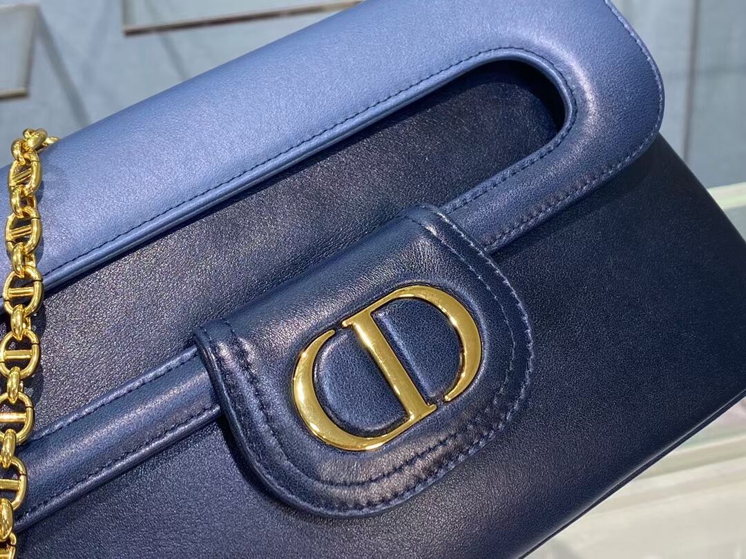 DIOR MEDIUM DIORDOUBLE BAG Gradient Calfskin M8641U Indigo Blue