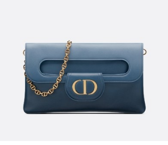 DIOR MEDIUM DIORDOUBLE BAG Gradient Calfskin M8641U Indigo Blue