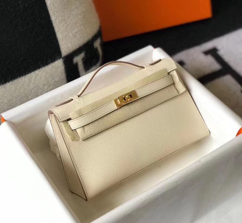 Hermes Kelly 22cm Handle Bag Epsom Leather KL22 Cream