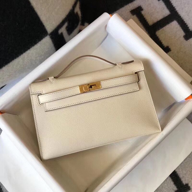 Hermes Kelly 22cm Handle Bag Epsom Leather KL22 Cream