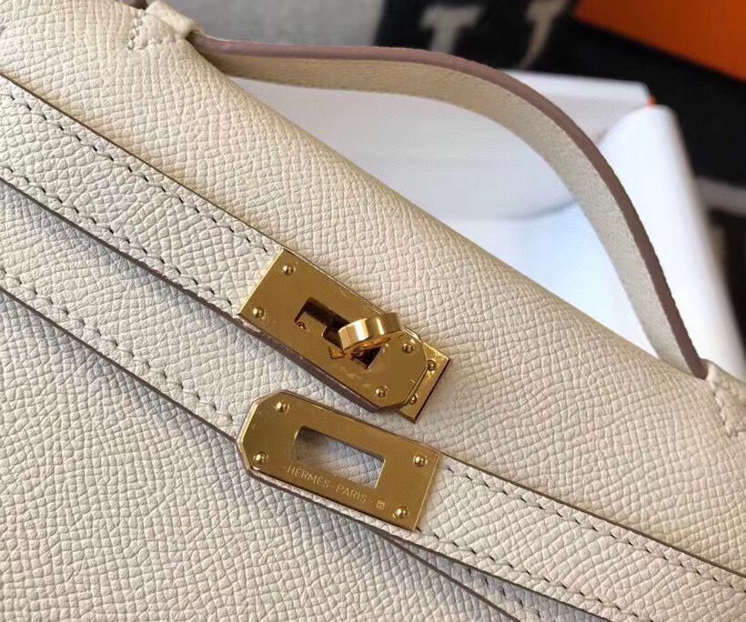 Hermes Kelly 22cm Handle Bag Epsom Leather KL22 Cream