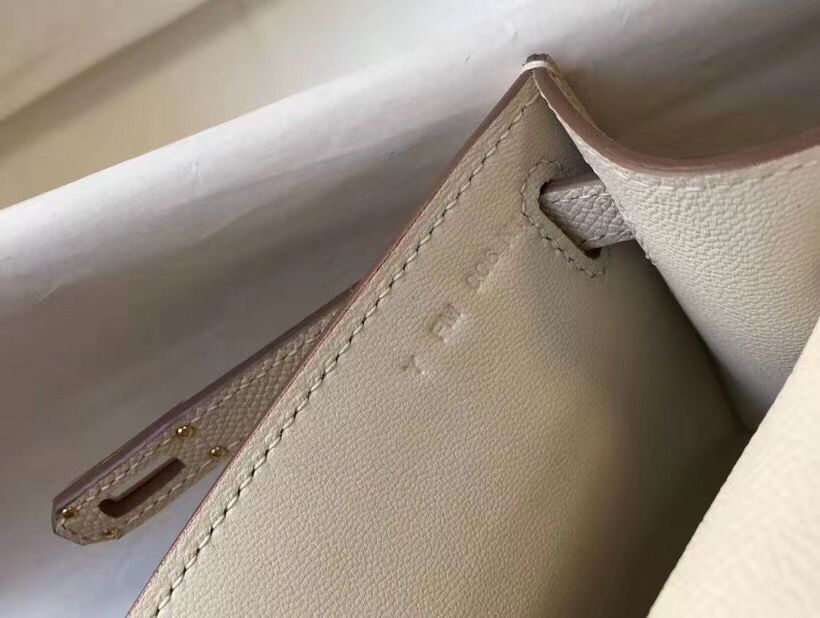 Hermes Kelly 22cm Handle Bag Epsom Leather KL22 Cream