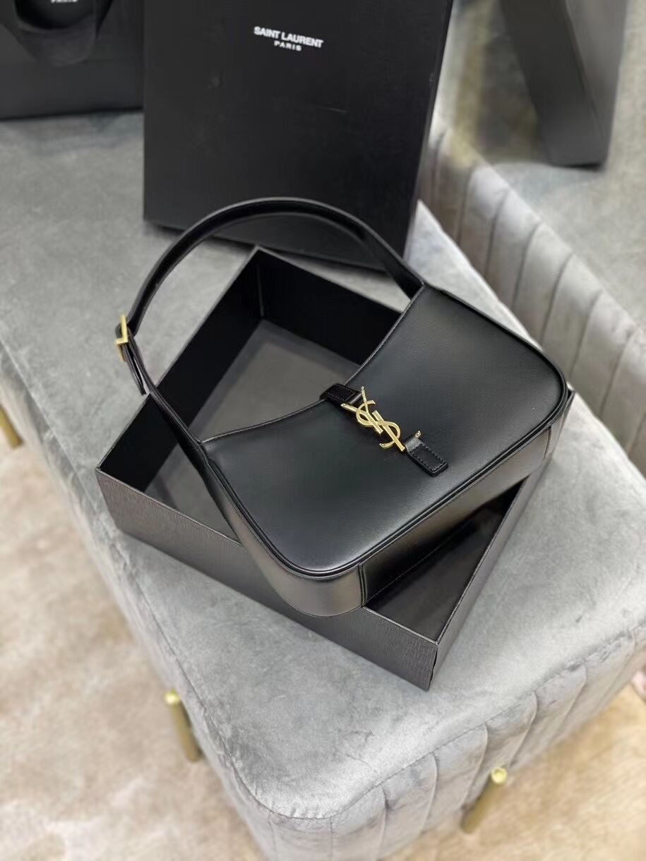 YSL TOP HANDLE BAG IN SHINY LEATHER Y687228 black