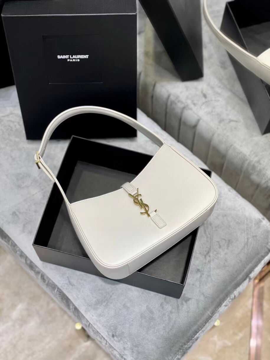 YSL TOP HANDLE BAG IN SHINY LEATHER Y687228 white